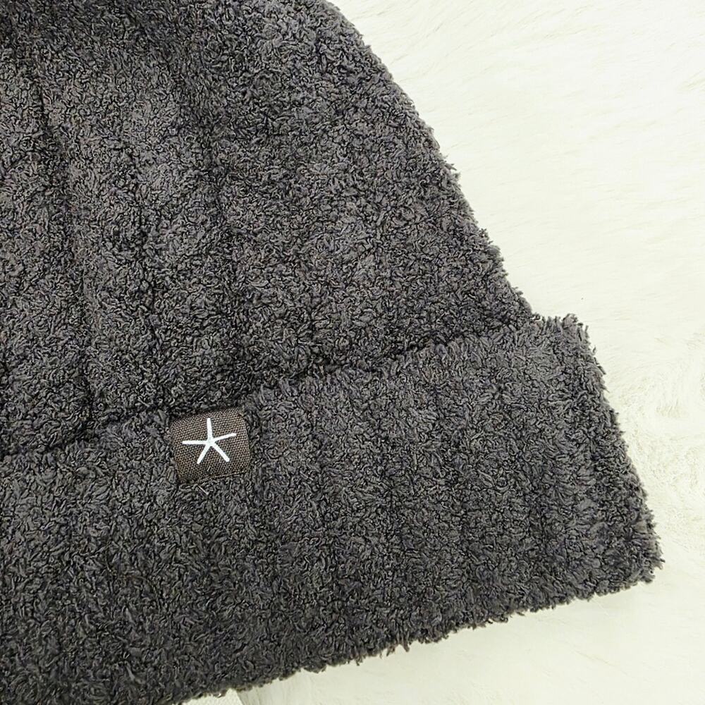 Barefoot Dreams CozyChic Cable Knit Beanie Hat Pom Pom Slouchy Brown NWT OS - Picture 5 of 12